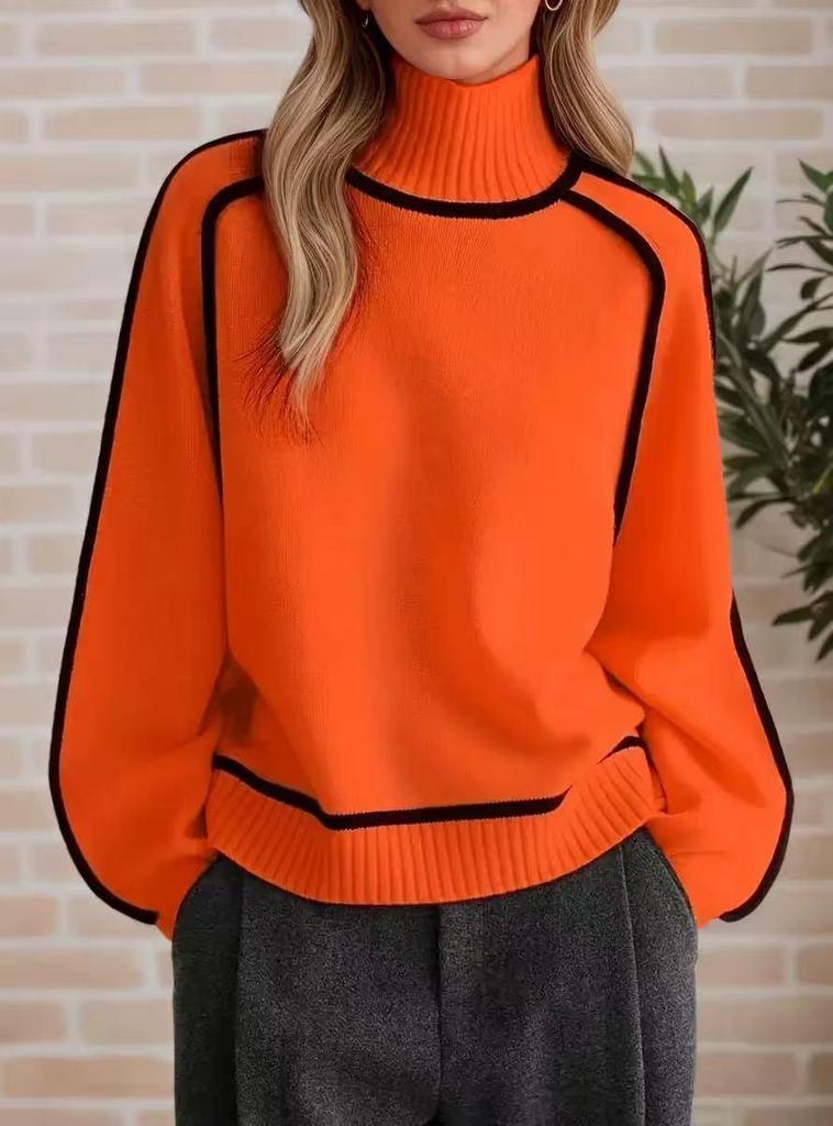 Maglione a maglia casual largo a righe autunno/inverno snellente