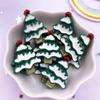 Resin Kawaii Colorful Santa Christmas Tree Snowman Gingerbread Man Flat Back Cartoon Figurines 10PCS Scrapbooks DIY Decor Crafts