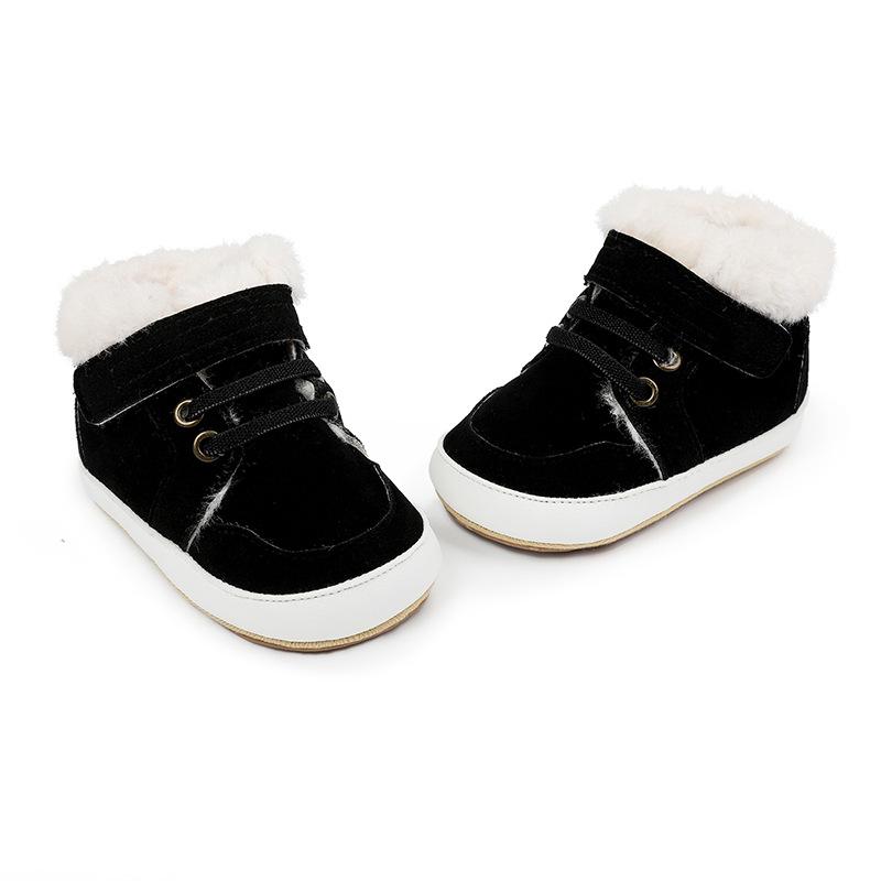 Niemowlęce zimowe bawełniane buciki prewalker z podszewką z polaru (0-1 Rok)