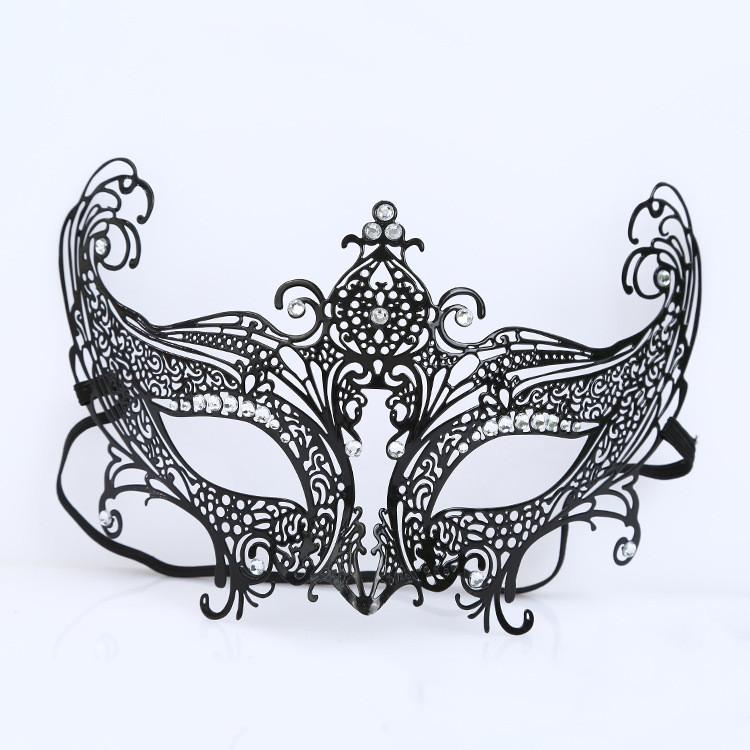 Metal Mask For Adults With Water Drill Decoration For Halloween And Cosplay Parties