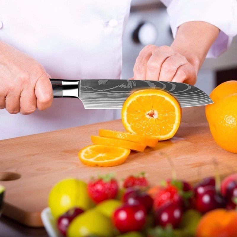5 Inch Santoku Knife High Carbon Steel Kitchen Chef's Knife Suitable for Slicing Vegetables and Fruits