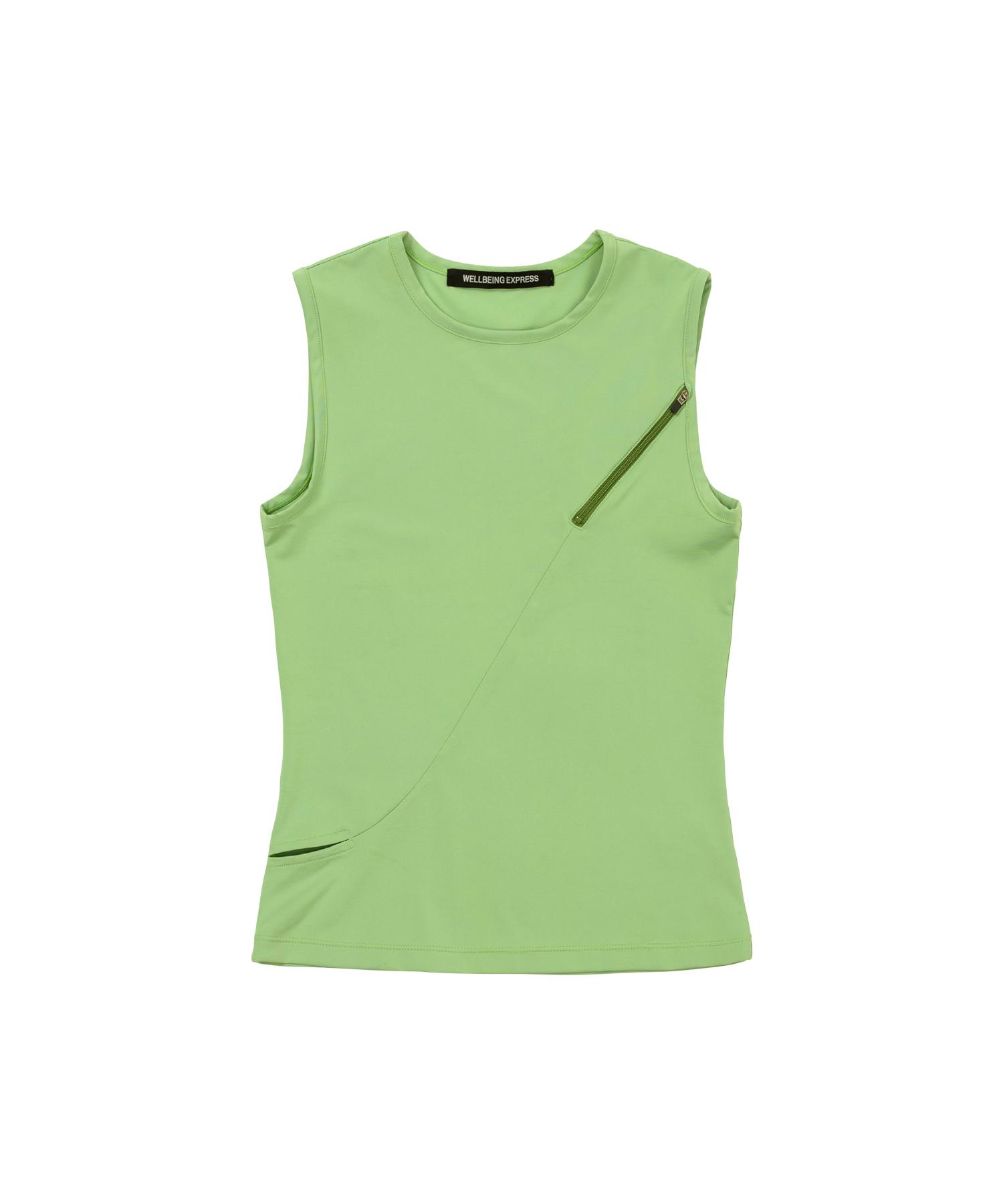 Wellbeing Express Zipper Point Sleeveless Green Green/M