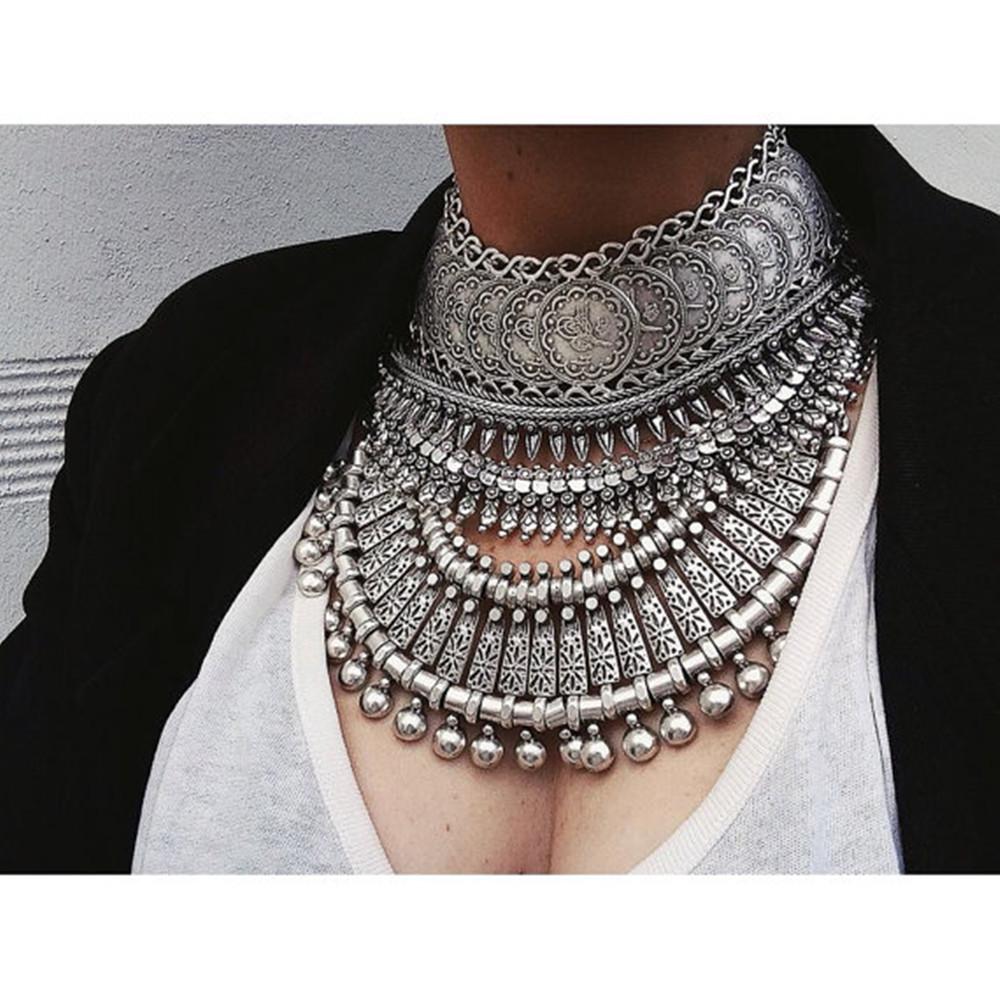 European Retro Coin-Style Half-Round Gold Silver Alloy Necklace
