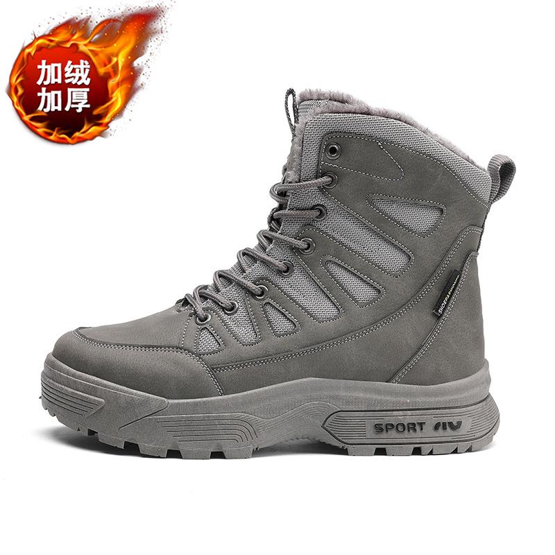 Unisex Kurze Schneestiefel Herren Damen Winter Warm Gefüttert mit Kunstpelz Knöchel-Stiefel Rutschfeste Gummisohle Lässige Winterschuhe