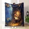 1pc Mouse Pattern Printed Blanket, Animal Pattern Digital Print Flannel Blanket, Super Soft and Warm, Suitable for Sofa, Office, Camping, Travel, Cozy