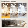 with E27 Base E27 Screw Ceiling Fan Light Mute Design 3 Color Lights Fan  Home Decor