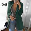 Women Suit Coat Lapel Long Sleeve Open Front Suit Jacket with Pockets Slim Fit Solid Color Business Office Lady Outwear