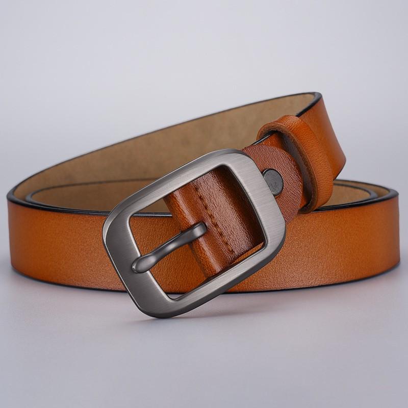 Womens Genuine Leather Belt With Alloy Buckle Casual Slim Waistband Jeans Office Wear