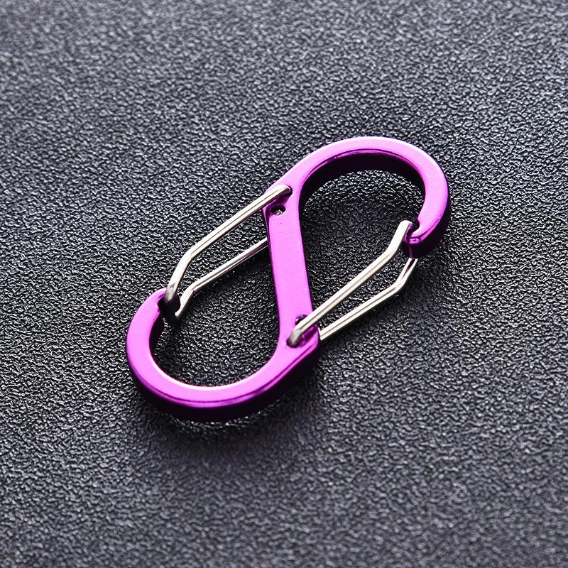 2pcs S Shape Carabiner Aluminum Alloy 8 Figure Clip for Outdoor Water Bottle Keychain Hooks hiking Fishing Hooks