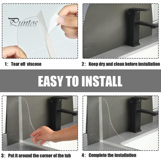 2Pcs Shower Splash Guards Self Adhesive Easy To Install Transparent Design Acrylic Shower Water Guards Bathtub Corner Splash Covers