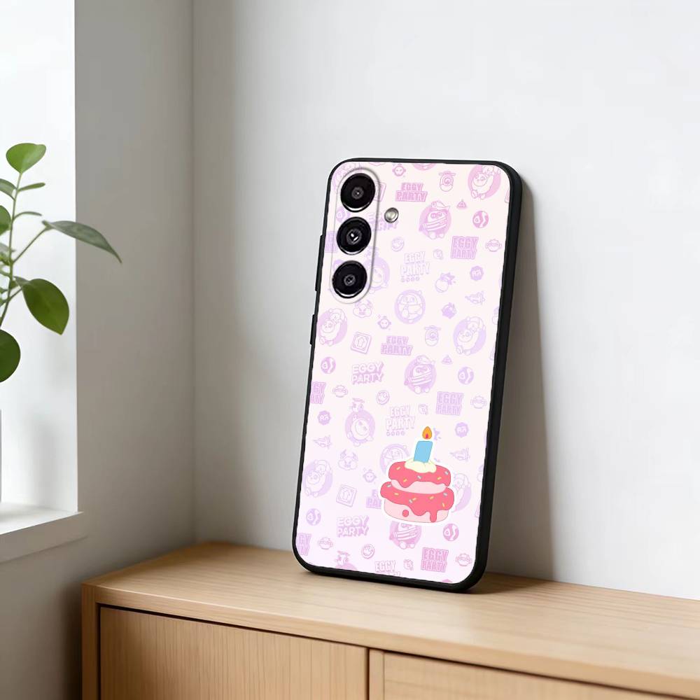 Cute E-Eggy P-Party Phone Case For Samsung Galaxy A91,80,73,72 ,71,53,52,32 ,31,22,21s,20,Soft Black Case