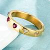 Korean Personality Ins Love Ring Niche Light Luxury Retro Zircon Ring Women's Jewelry Electroplating