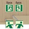 5 Pieces Exit Sign Stickers Waterproof 15x15 cm for Commercial
