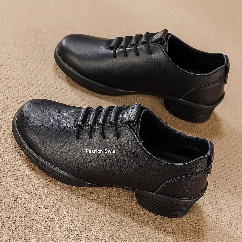 Women's Large-sized Spring and Summer New Walking Loafers, Vulcanized Shoes, 100% Leather Shoes, Women's Work Shoes