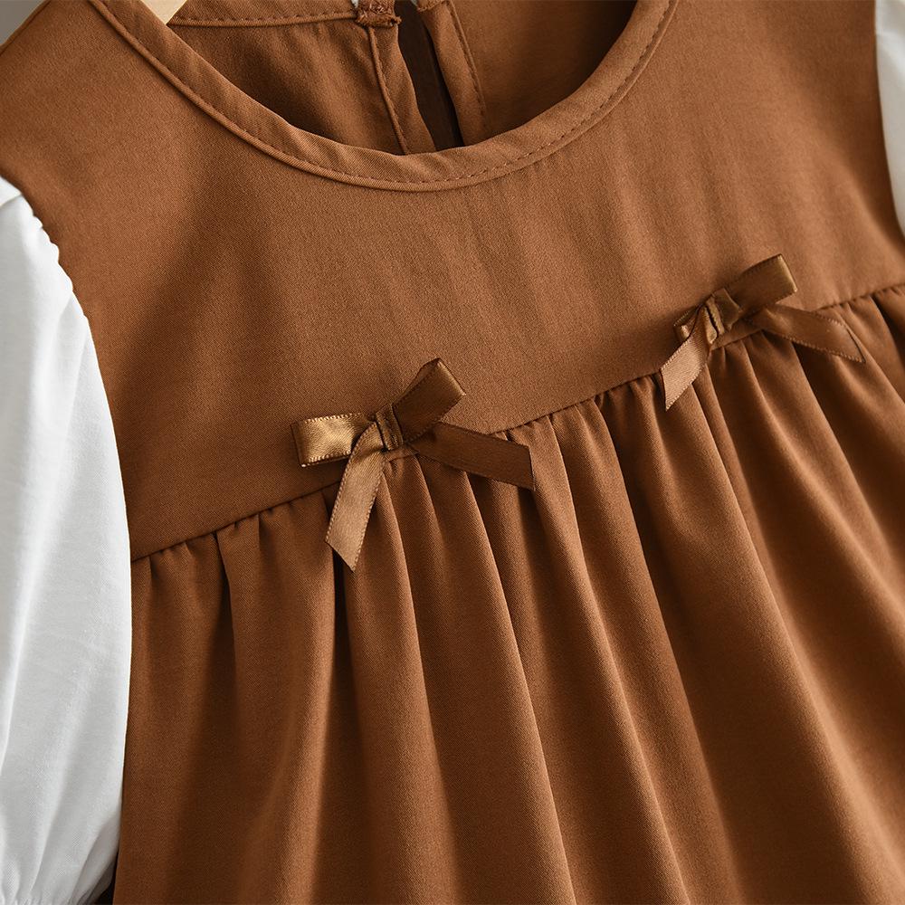 2025 New Spring/Autumn Girls' Patchwork Princess Dress - Korean Fashion Style