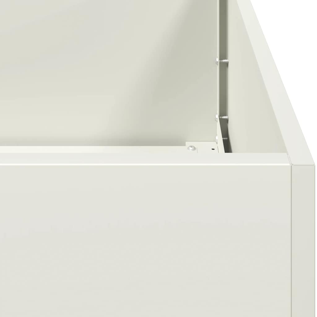 White Pot 40X40X30 Cm Steel