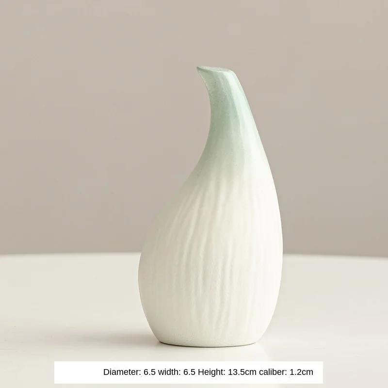 White Vase Desktop Flower Arrangement Table Hydroponics Green Plant Flower Decorative Flowerpot Decorations Home Decor Vases