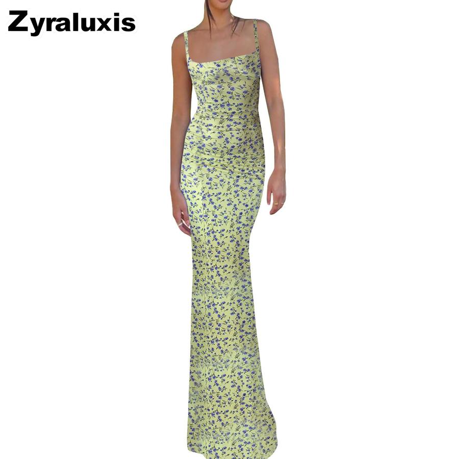 Fashion Women's Summer New Style Sexy Slim Fit Strappy Printed Backless Dress for Women