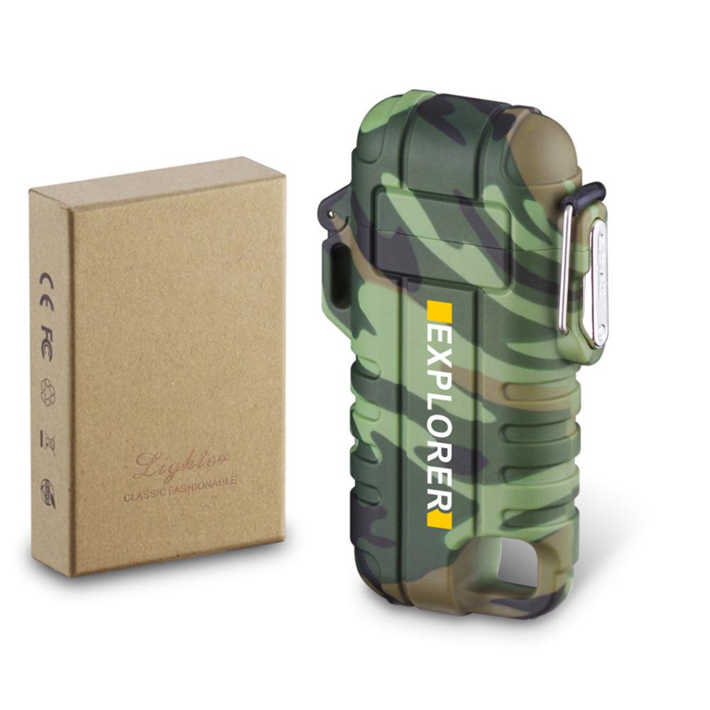 Outdoor Camping Waterproof Windproof Type-C Rechargeable Lanyard Lighter F37