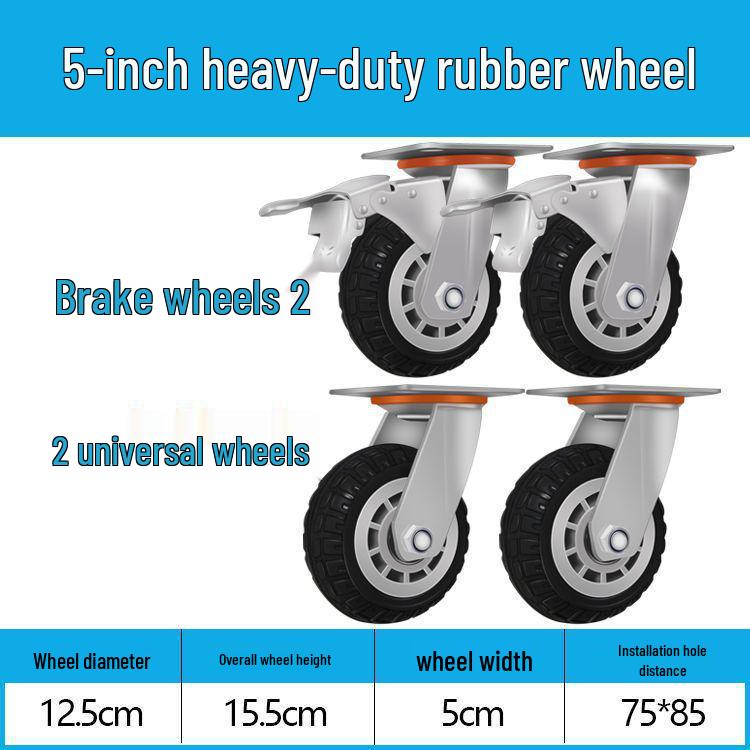 Těžká tichá otočná kolečka (2-8 palců) pro vozíky a malé ruční vozíky