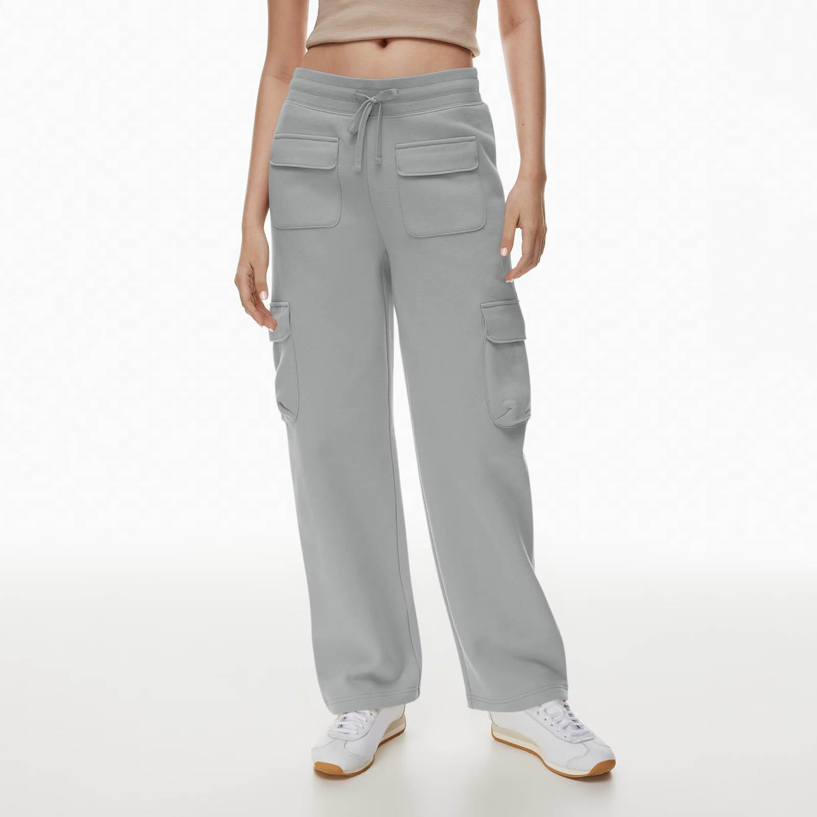 

Женские широкие спортивные штаны с флисом, повседневные мешковатые спортивные штаны с высокой талией, брюки-бойфренды с карманами L