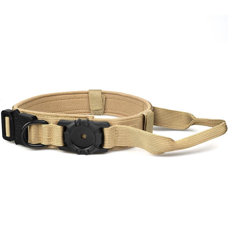 Adjustable Nylon Tactical Dog Collar for AirTag – Anti-Escape & Anti-Explosion