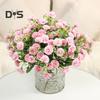 Artificial Carnation 20 Heads Realistic Fake Silk Flower Wedding Party Home Office Table Centerpiece Faux Floral Plants Branch Decoration