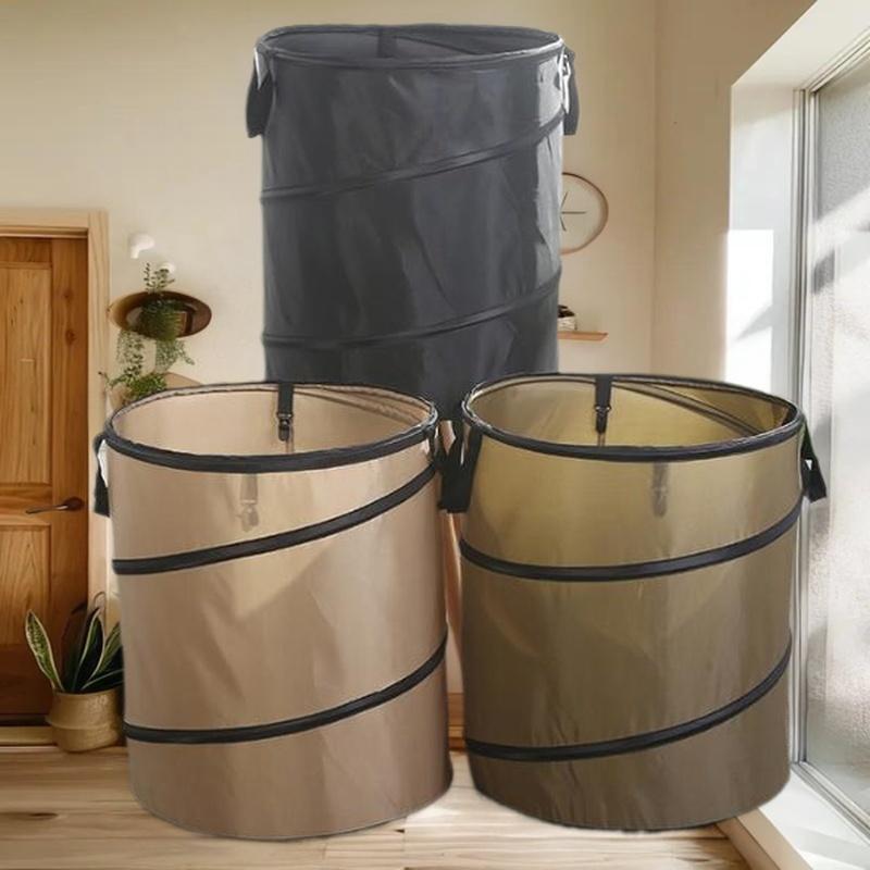 1pc Pop-up Trash Can, Outdoor Portable Camping Folding Trash Can Camping Trash Can Gardening Garden Garbage Bag Garden Leaf Buck
