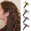 2Pcs Women Hairpins Shiny Rhinestones Patchwork Color Ribbon Bow Stable Grip Hair Clips Versatile Hair Accessories