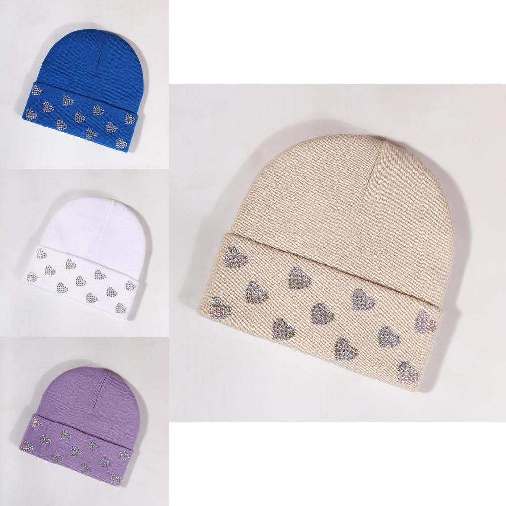 Fashionable Heart Shaped Design Beanie With Insulation For Outdoor Sports