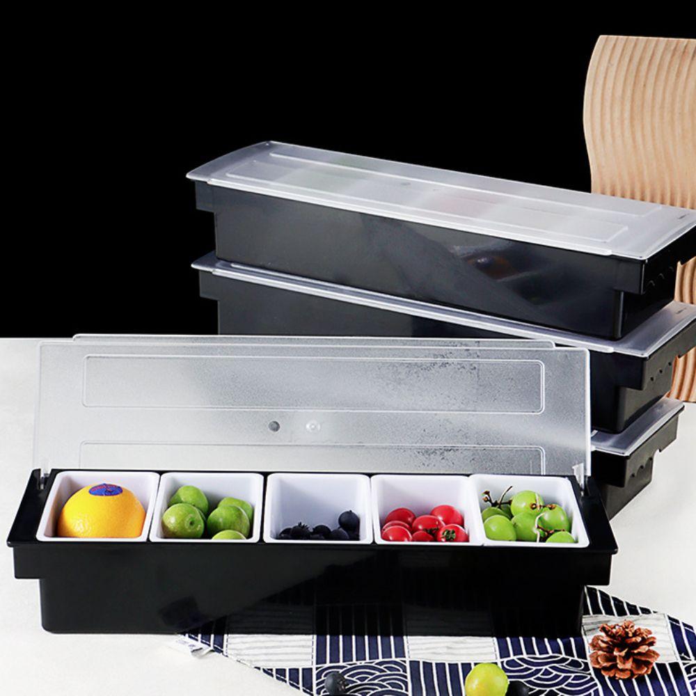 3/4/5/6 Grids Compartmental Seasoning Box Detachable Compartment Trays Seasoning Tank  Ingredient