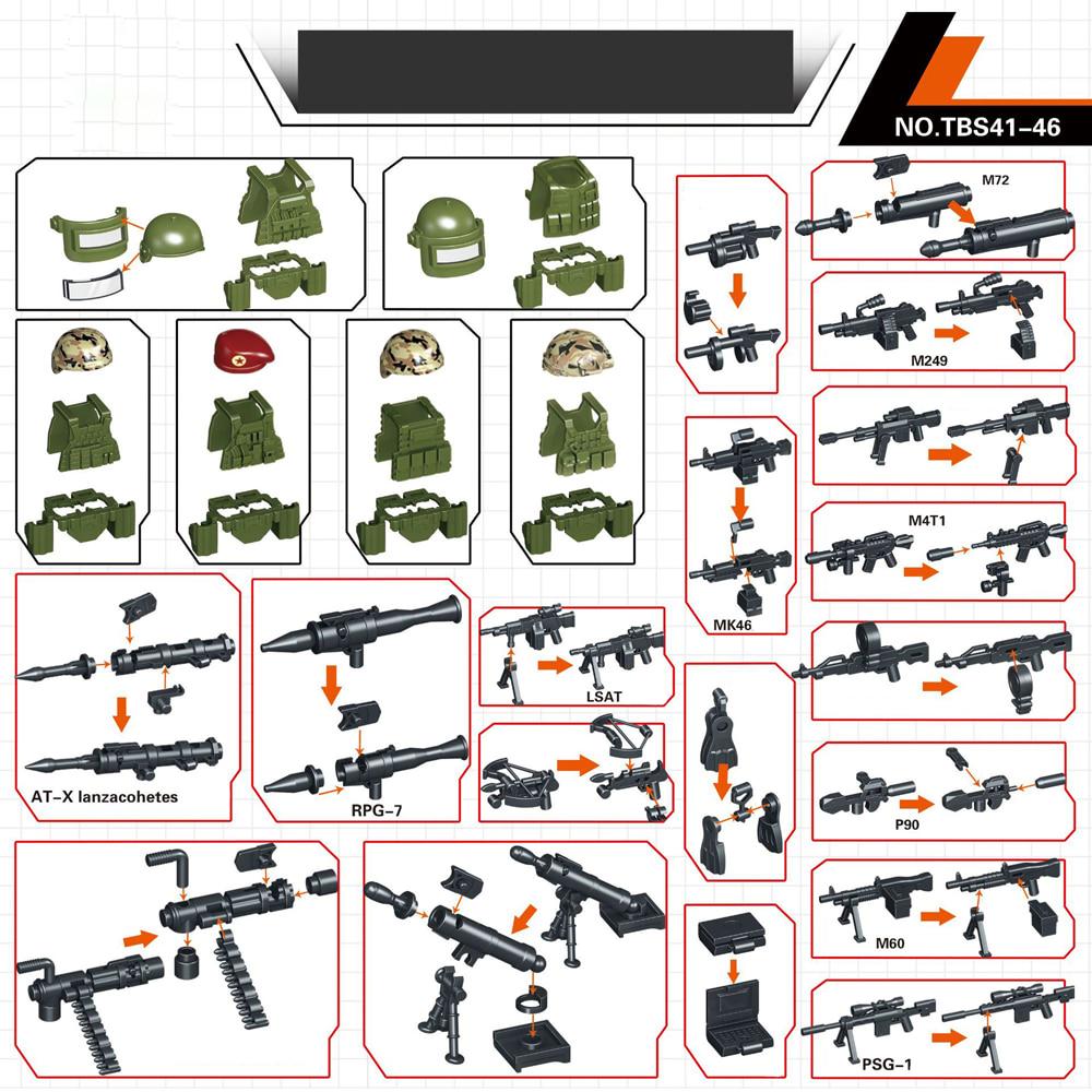 Russian Alpha Force Building Block Toy Mini Military Soldier Army Figure Set Brick