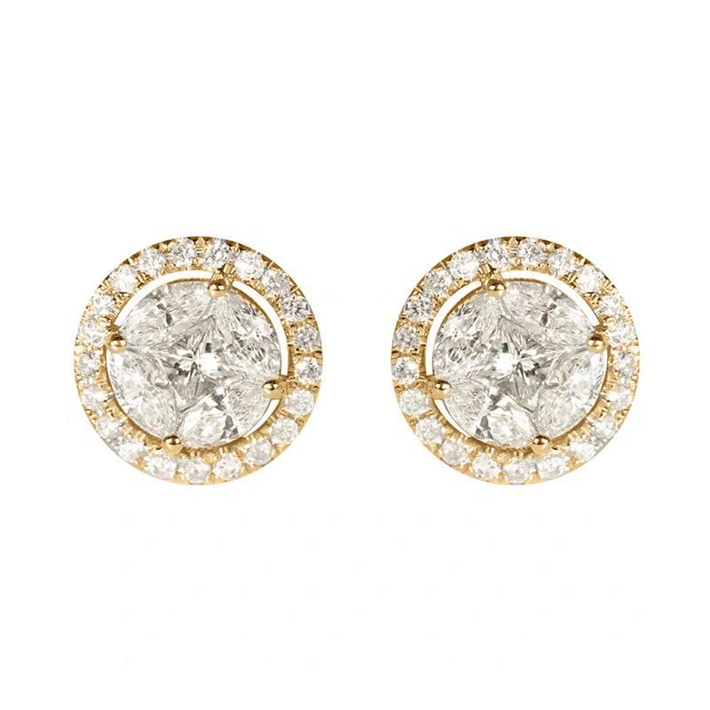Exquisite and Compact Synthetic Zircon Earrings with A Minimalist Circular Design, Suitable for All Occasions As Exquisite Jewelry