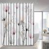 Various Pattern Shower Curtain With Hooks Easy Install Waterproof Washable For Home Hotel Bathroom Decor