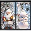 4/8pcs Christmas Snowman Snowflake Santa Claus Home Party Decoration Stickers Electrostatic Glass Window Wall Decals New Year
