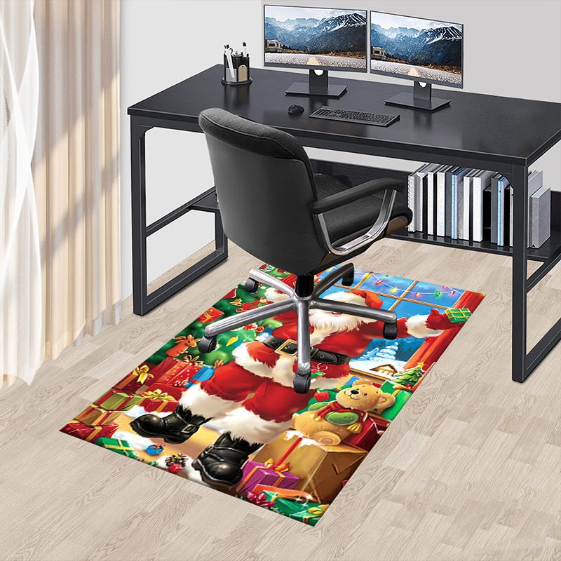 

Santa Claus Christmas Crystal Velvet chair mat Area Rug - Non-Slip, Floor Mat, Office Desk Chair Rugs, Bedroom Decor.Christmas Gift-1106164 60cm by 90cm