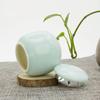Cilindro Azul Hermético 30g para Matcha Porcelana Mini Té Vacío Contenedor de Almacenamiento Polvo de Matcha Lata de Té Azucarero Tarro de China Decoración