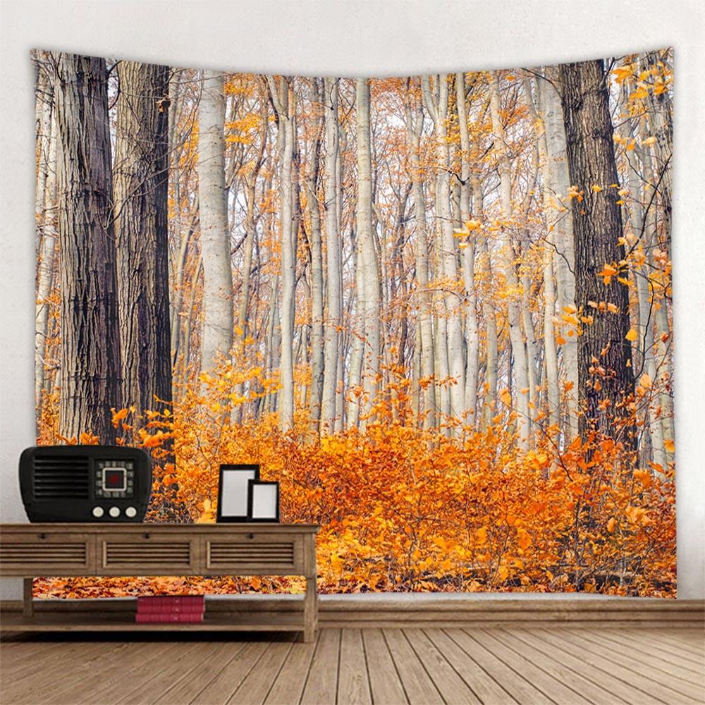 Natural Forest Landscape Tapestry Wall Hanging Garden Landscape Home Living Room Bedroom Dormitory Decoration Background Cloth