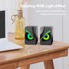 USB Wired Loudspeaker with RGB Lights Portable Mini Speaker Wired Volume Control Mini Desktop Speaker for Home Desk