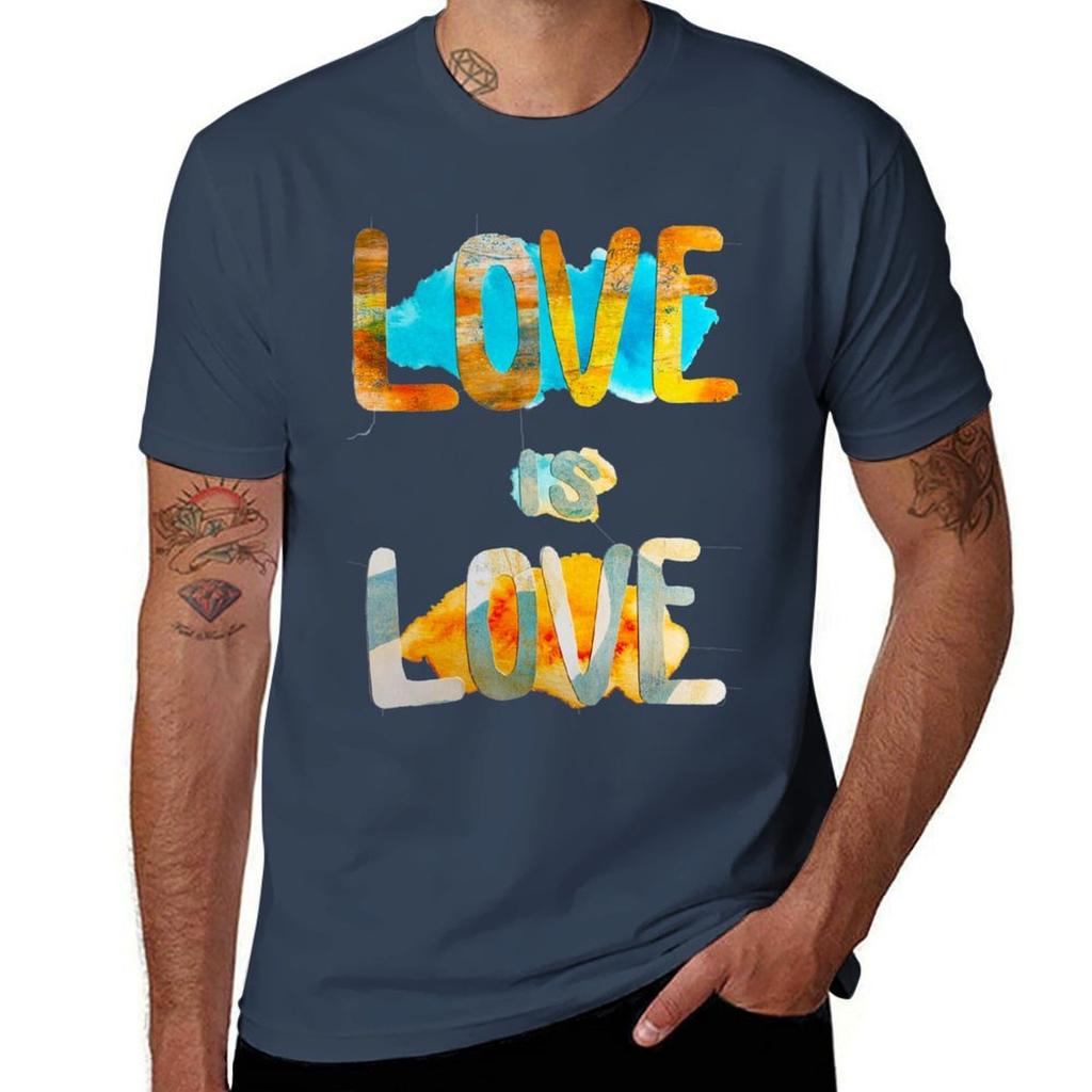 Love Is Love Orange And Blue Design Tshirt Summer Sports Quick Dry Tshirt