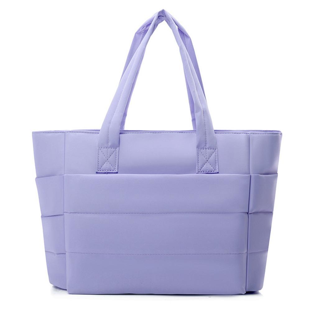 Lightweight Puffy Laptop Bag Large Capacity Commute Briefcase Simple Cotton Padded Tote Bag  Travel