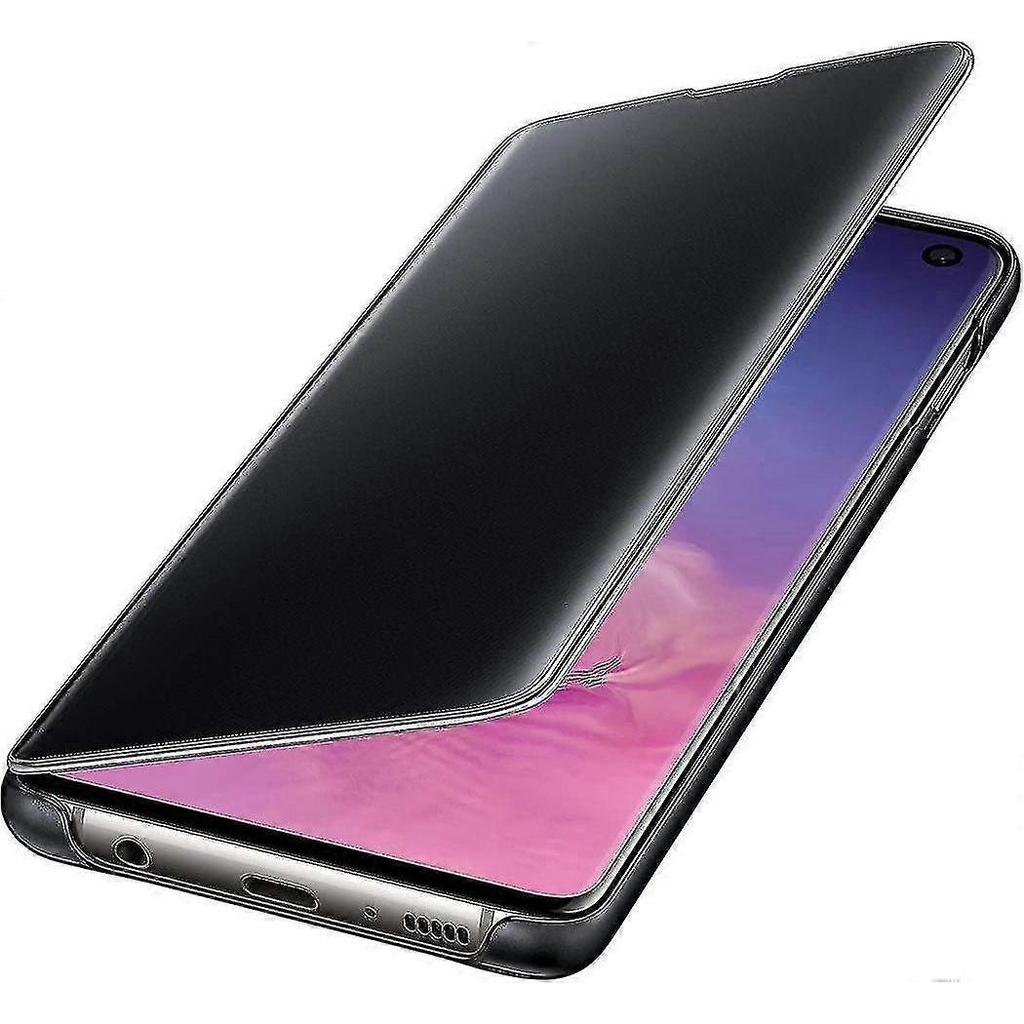 För Samsung Galaxy S10 Skyddande Clear View Fodral - Svart