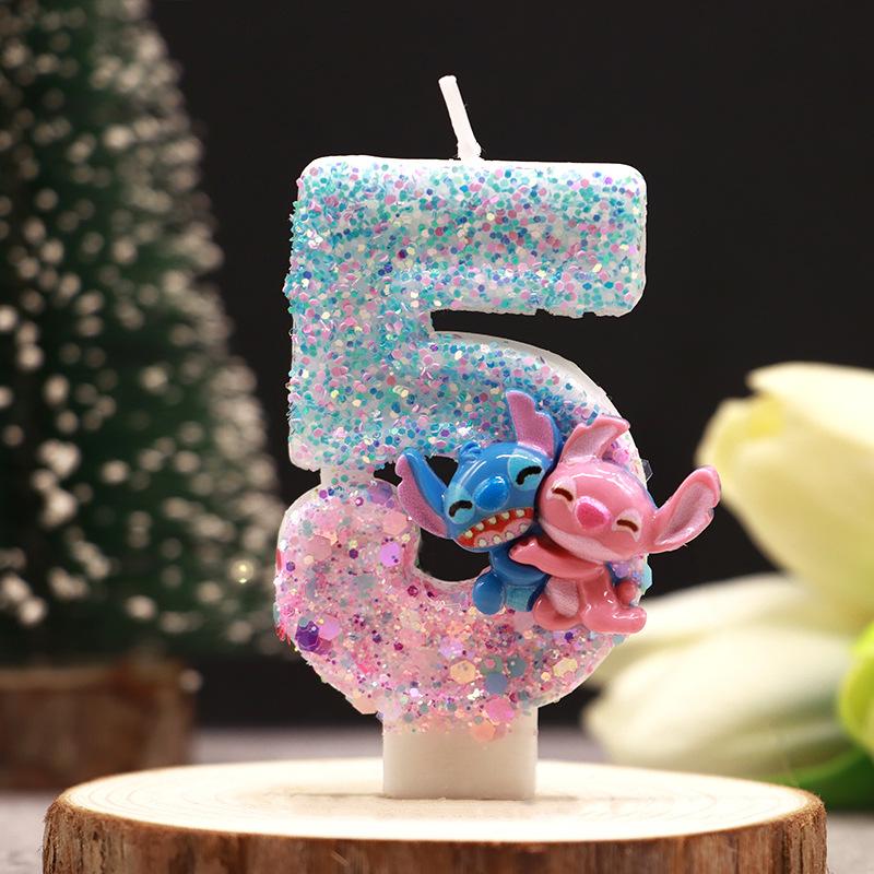 Stitching Cartoon Digital Candles Double Color Birthday Party Festival Exquisite Candle Cake