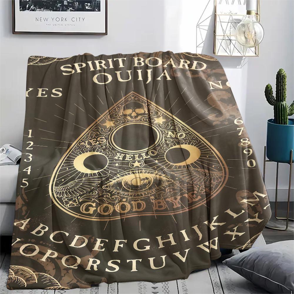 1PC Psychic Board Print Flannel Blanket, High Quality All Seasons, Home Decor, Warmth and Comfort, Perfect for Christmas Gifts
