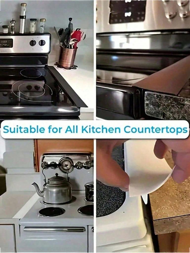 1 pezzo Striscia per fessure da cucina in silicone organico resistente alle alte temperature, Coprifessure per fornelli in silicone, Striscia di tenuta morbida resistente a olio e sporco per fessure del fornello a gas
