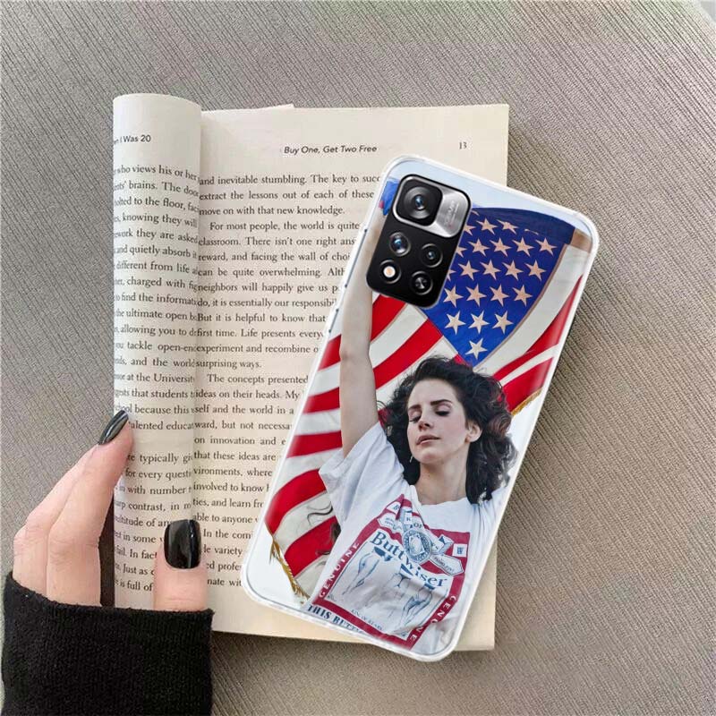 Singer Lana D-Del Rey Phone Case For Redmi Note 13 12 Pro Plus 14 15 Pro 5G 11 11T 11E 11S 10 Pro 10S 9 9S Cover Cell Clear TPU