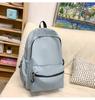 School bag solid color letter fashion backpack Korean version college student lightweight school bag outdoor travel large capacity backpack