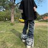 Loch gewaschen tun alte Vintage bestickte lose gerade Hosen zerrissene Jeans Frauen Y2k Hosen hohe Taille Denim Hosen Streetwear Punk