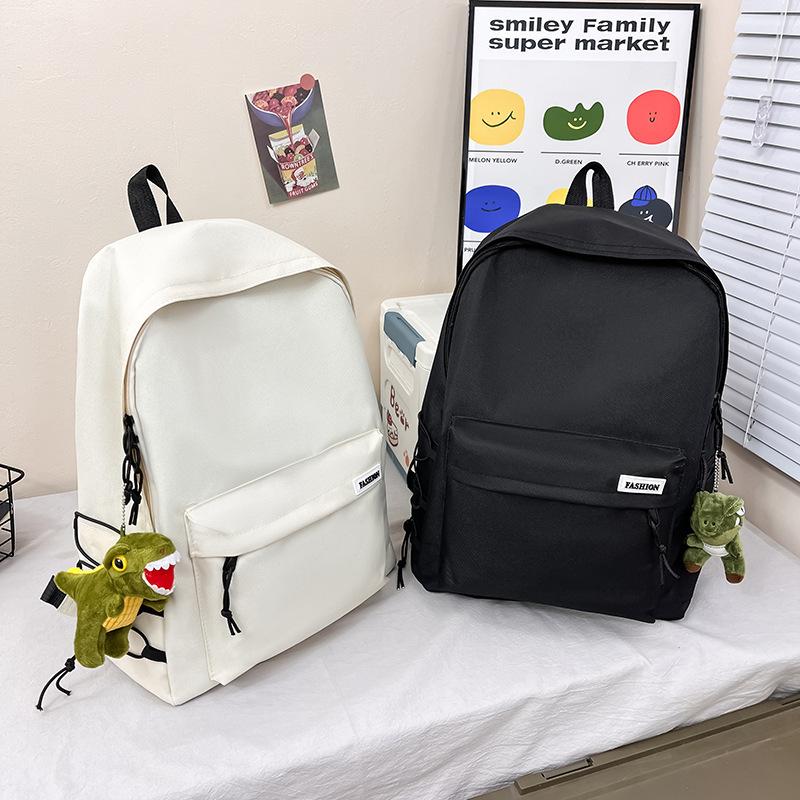 Schoolbag Backpack Simple Large Capacity Travel Backpack Male and Female Leisure Junior High School High School Student School Bag