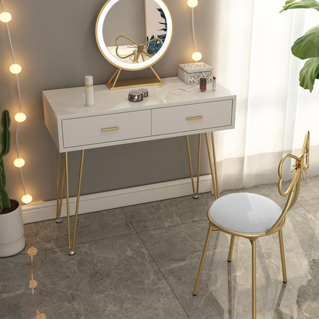 Makeup Stool Chair with Removable Backrest Soft Cushion PU Lther Vanity Chair for Bedroom Vanity